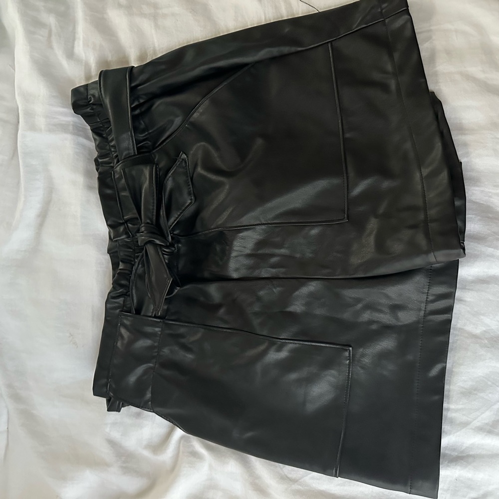 Leather shorts
